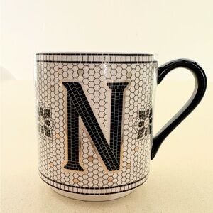 Anthropology Bistro Monogram Mug Letter N